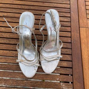 Strappy Silver Sandals by Jessica Bennett